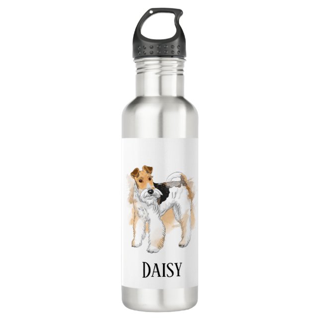 Botella De Agua Foto personalizada de Fox Terrier (Anverso)
