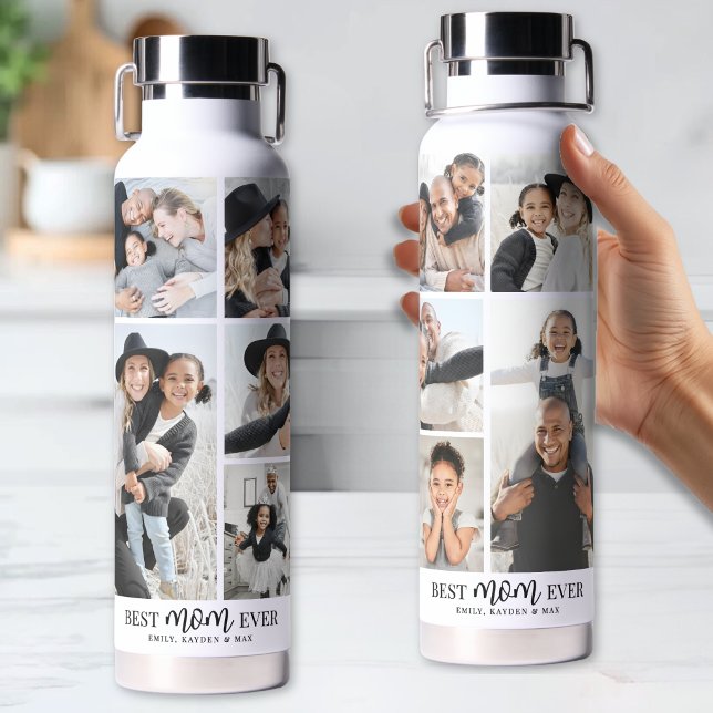 Botella De Agua Foto Personalizada de Mamá (Personalized Mom Photo Water Bottle)