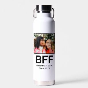 Botella De Agua Foto personalizada moderna de mejor amiga para sie