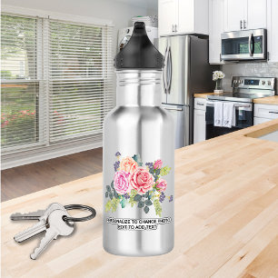 Botella De Agua Foto personalizado (dos lados) Nombre del eslogan