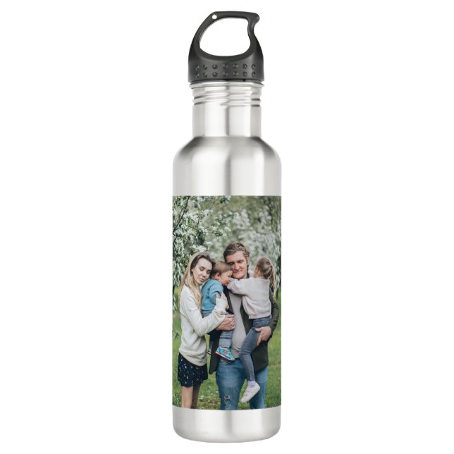 Botella De Agua Foto Personalizado personalizada Mejor Papá Nunca (Anverso)