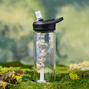 Botella De Agua Foto y nombre del Mascota personalizado