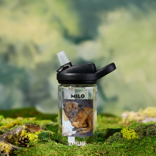 Botella De Agua Foto y nombre del Mascota personalizado