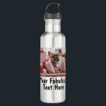 Botella De Agua Foto y texto personalizados<br><div class="desc">Personalizado su foto y texto botella de agua de acero inoxidable ecológica. Cualquier tipo de letra,  cualquier fondo,  cualquier formato de imagen y tamaño.</div>