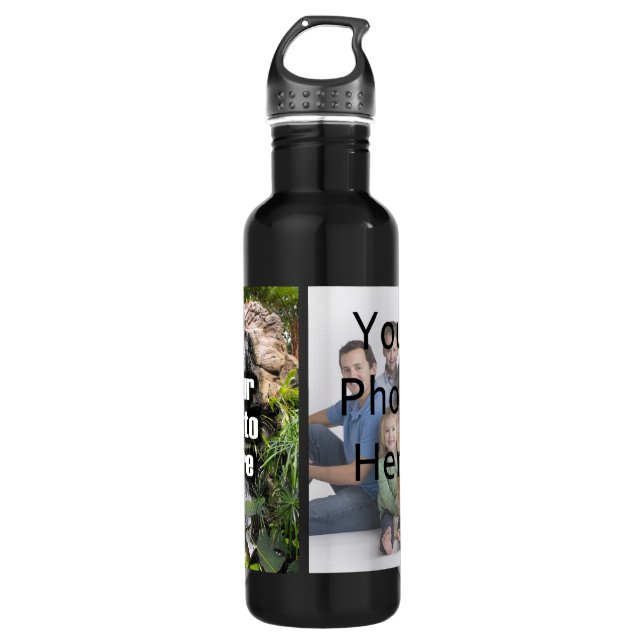 Botella De Agua Foto y texto personalizados del personalizado 2 (Anverso)