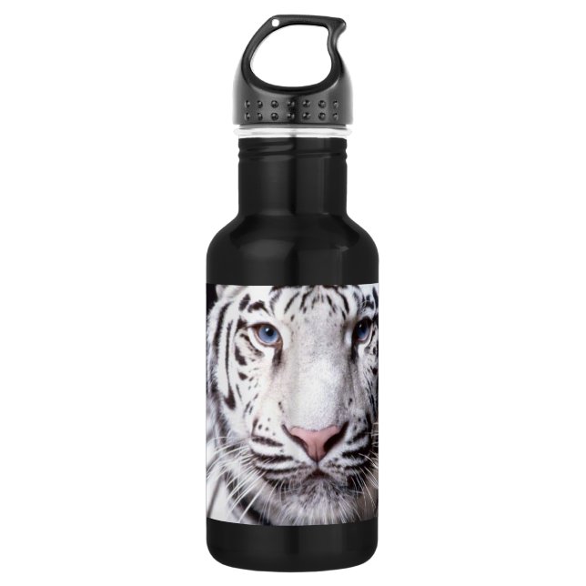 Botella De Agua Fotografía blanca del tigre de Bengala (Anverso)