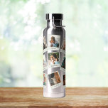 Botella De Agua Fotografía de Instantáneas Vintage<br><div class="desc">Leyenda personalizada sobre 15 fotos con marco de estilo vintage; ¡la botella metalizado parece fotos pegadas al refrigerador!</div>