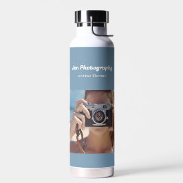 Botella De Agua fotógrafo fotográfico azul personalizado