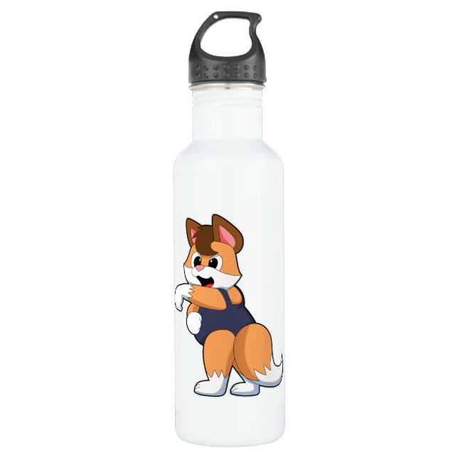 Botella De Agua Fox al nadar con traje de baño (Anverso)