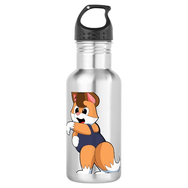 Botella De Agua Fox al nadar con traje de baño (Anverso)
