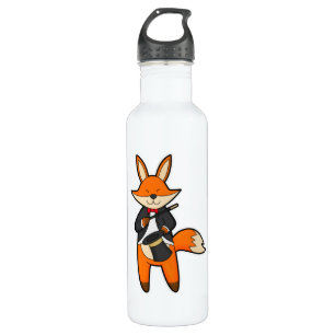 Botella De Agua Fox como mago con varita mágica y Gorra