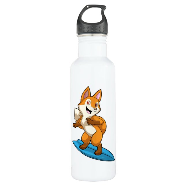 Botella De Agua Fox como surfista con Surfboard (Anverso)