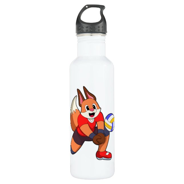 Botella De Agua Fox en deportes de voleibol (Anverso)