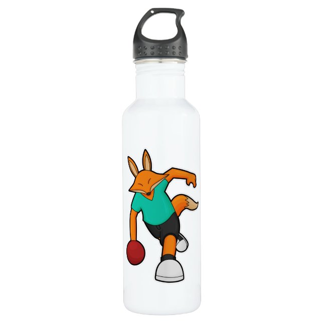 Botella De Agua Fox en el Bowling con bolas (Anverso)