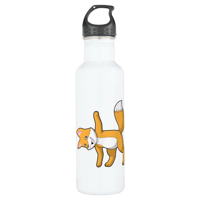 Botella De Agua Fox en el Stretching del Yoga (Anverso)