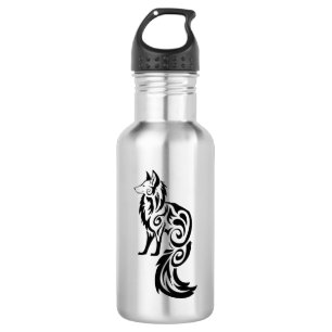 Botella De Agua Fox Kitsune tribal