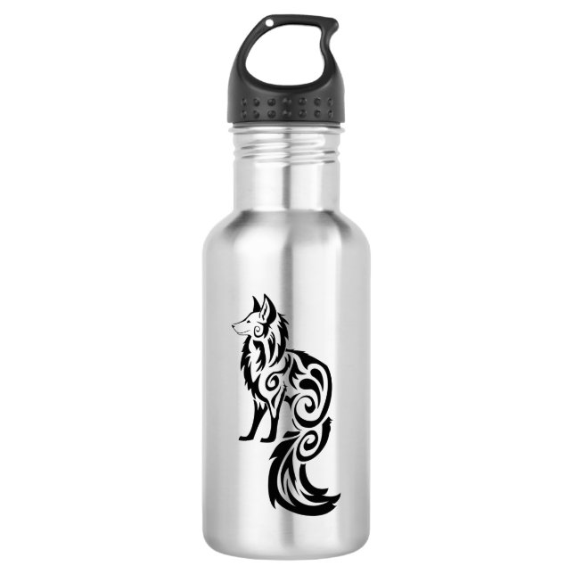 Botella De Agua Fox Kitsune tribal (Anverso)