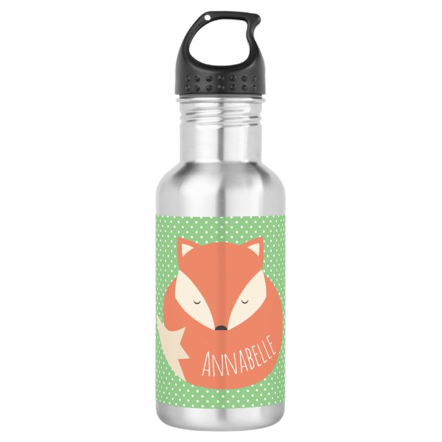 Botella De Agua Fox lindo personalizado el dormir (Anverso)