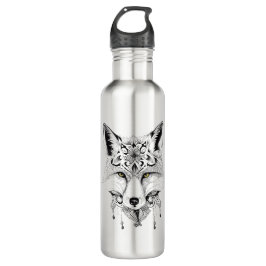 Botella De Agua Fox Wild Animal Nature Ilustracion Art Tattoo