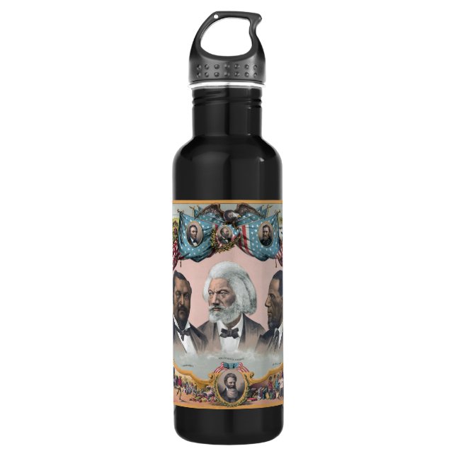 Botella De Agua Fr3d3rick Bailey Douglass con negro abolicionista (Anverso)