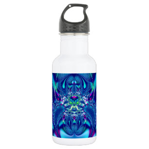 Botella De Agua Fractal #1: Elegancia azul
