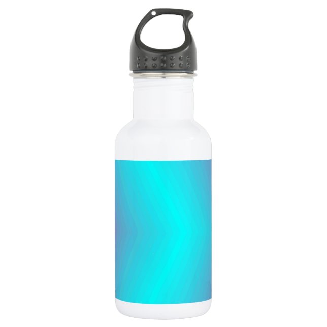 Botella De Agua Fractal azul con tonos rosados (Anverso)