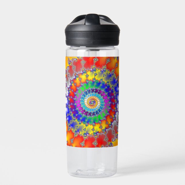 Botella De Agua Fractal psicodélico (Delante)