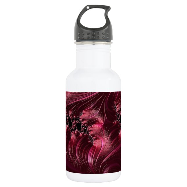 Botella De Agua Fractal rojo profundo (Anverso)