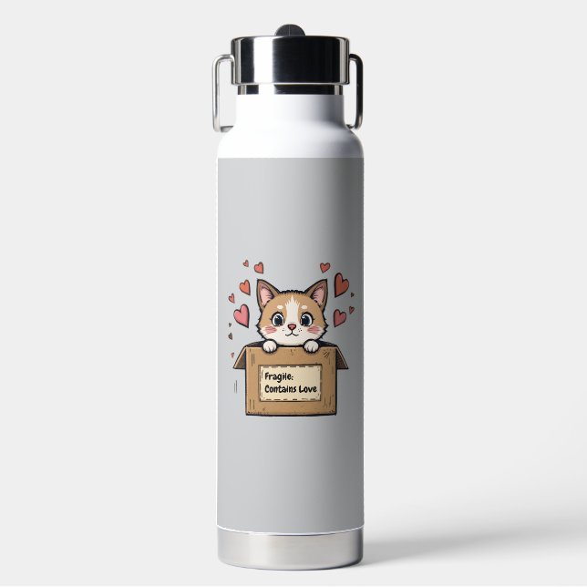 Botella De Agua Fragile: Contains Love (Frente)