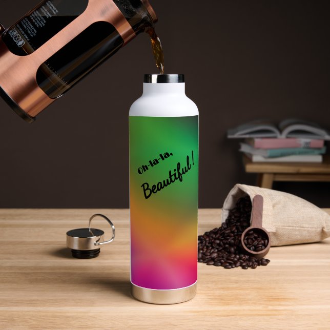Botella De Agua Frambuesa Melón Personalizada (Café (girado))