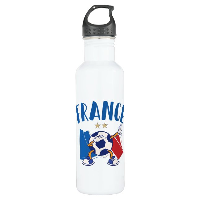 Botella De Agua France Dabbing Soccer Ball Flag 2 stars (Anverso)
