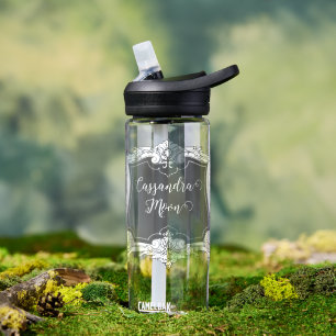 Botella De Agua Francés romántico y elegante enmarcado personaliza