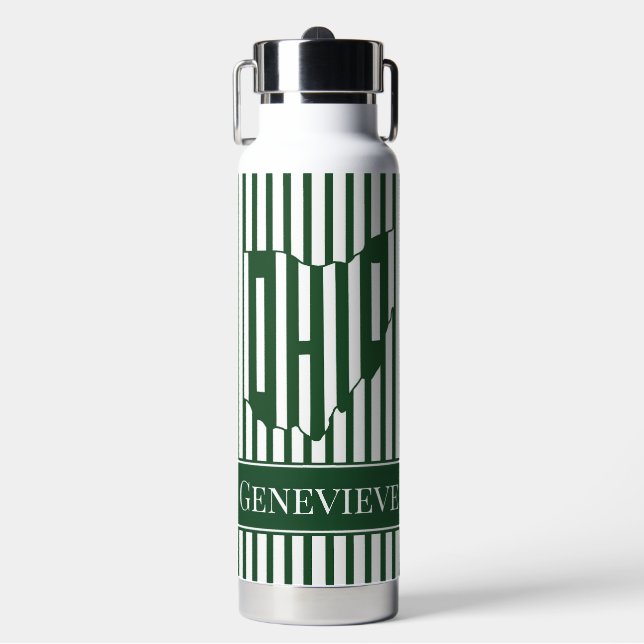 Botella De Agua Franja Verde de Ohio (Frente)