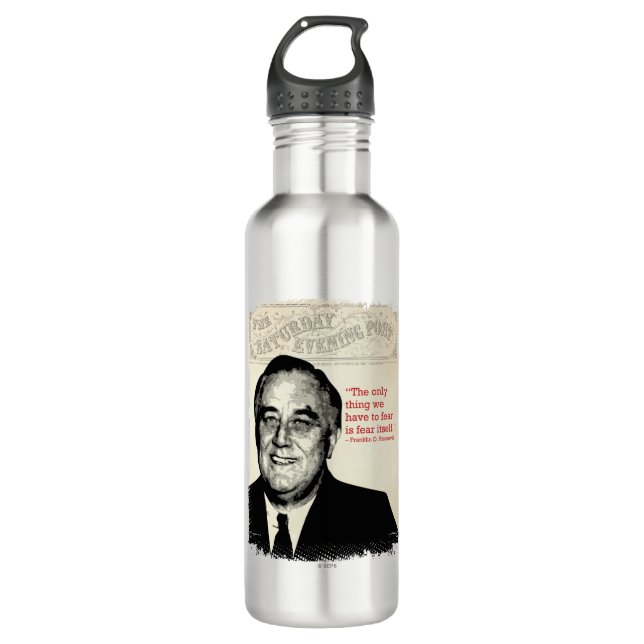 Botella De Agua Franklin D. Cita de Roosevelt (Anverso)
