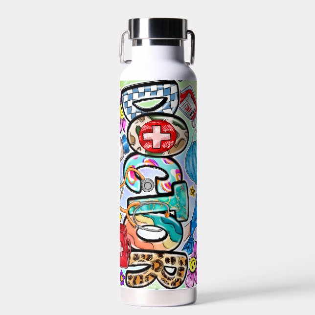 Botella De Agua Frasco aislado de aluminio de cobre del Médica (Delantero)