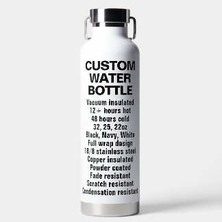 Botella De Agua Frasco de acero y cobre aislado por personalizados