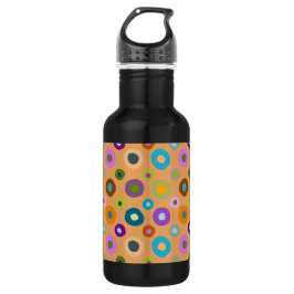 Botella De Agua Frasco de agua colorida funky boho naranja negro