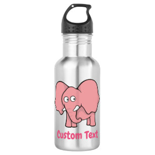 Botella De Agua Frasco de agua de elefante rosa personalizado