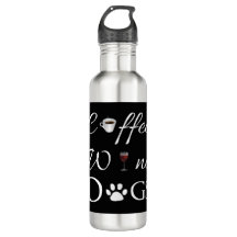 Frasco de agua de los perros de vino de café