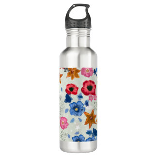 Botella De Agua Frasco de agua de patrón floral