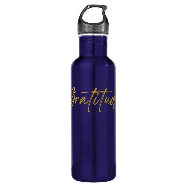 Botella De Agua Frasco de agua del mensaje de gratitud (Anverso)