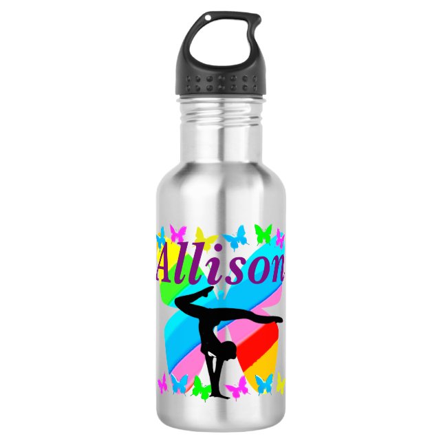 BOTELLA DE AGUA FRASCO DE AGUA GIMNASTICA DE MARIPOSAS PERSONALIZA (Anverso)