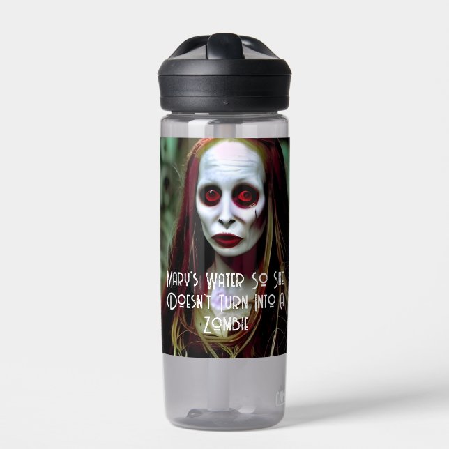 Botella De Agua Frasco de agua Zombie Monograma espeluznante (Delante)