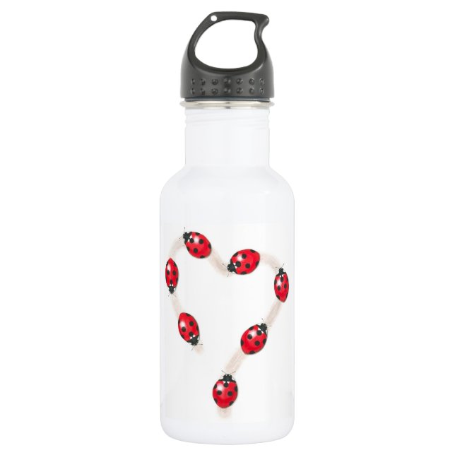 Botella De Agua Frasco de la Libertad del Corazón de Ladybug (Anverso)