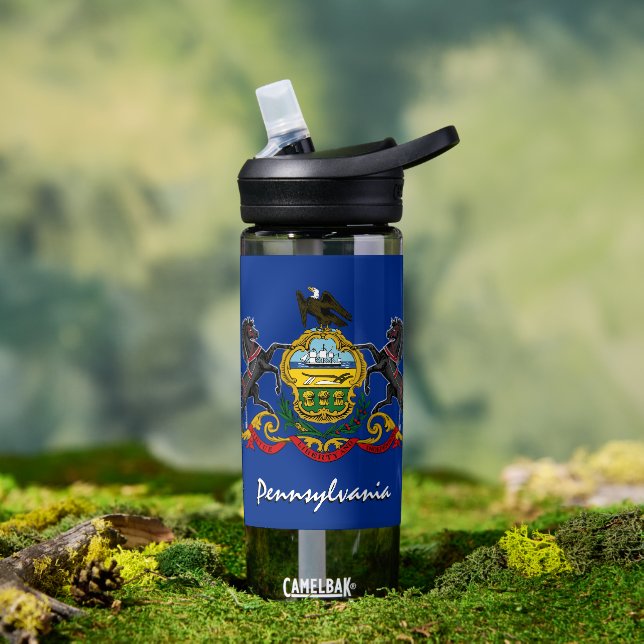 Botella De Agua Frasco de Pensilvania, bandera patriótica de Pensi (Exterior)