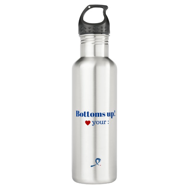 Botella De Agua Frasco de sensibilización sobre el cáncer de colon (Anverso)
