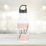 Botella De Agua Frase del jefe del Chica rosado Pastel moderno<br><div class="desc">Frase del jefe del Chica rosado Pastel moderno</div>