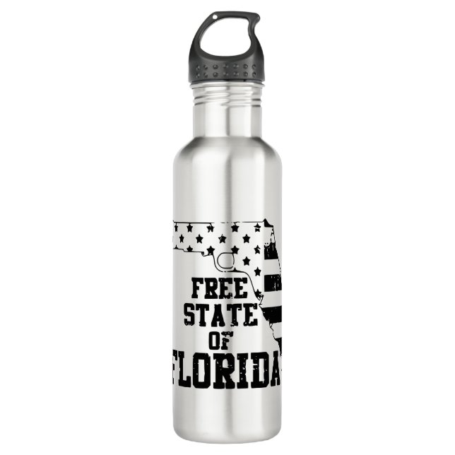 Botella De Agua Free State Of Florida  #USAPatriotGraphics  © (Anverso)