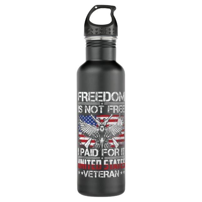 Botella De Agua Freedom Is Free Veteran - American Eagle (Anverso)