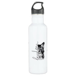 Botella De Agua Freedom Wolf Minimal Line Art -